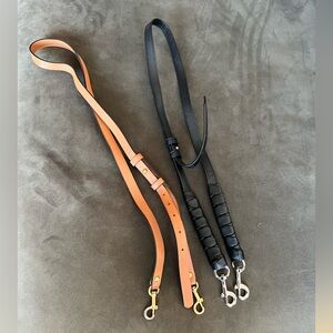 2 Leather Crossbody Straps. 
Tan and black 
Will work with most bags!